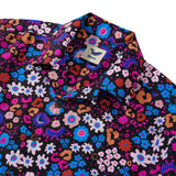 Men's Hawaiian Shirt Short Sleeve Camp Collar 100% Cotton Blue Aloha Enchanted Garden Leopard Print