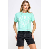 Paris Tennis Club Vintage Graphic Crop Top