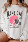 Game Day Football Pink Helmet Graphic Brushed Sweatshirts