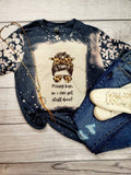 Momlife Messy Bun Bleached Tee - Get Stuff Done Shirt
