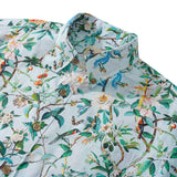 Men's Hawaiian Shirt Short Sleeve Button-down 100% Cotton Green Aloha Hawaiian Nature's Whisper