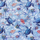 Men's Turtle Shirt Blue Hawaiian Shirt Cotton Button-down Short Sleeve Aloha Shirt A Sea Turtle's Odyssey