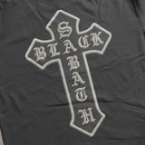BLACK SABATH CROSS LOGO HEAVYWEIGHT BLACK T-SHIRT