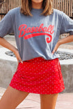 Baseball Faux Woven Printed Mineral Wash Tee (S-Xl)