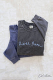 River Bum Cropped Thermal Vintage Pullover