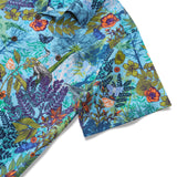 Men's Hawaiian Shirt Short Sleeve Camp Collar 100% Cotton Green Aloha Whispering Woods