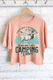 Camping Vibes Deer Graphic Long Crop Top