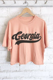 Georgia Puff Graphic Long Crop Top