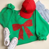Large Glitter Ribbon Heavyweight Fleece Sweatshirt