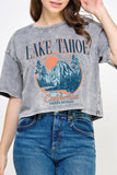 Lake Tahoe California Mineral Graphic Long Crop Top