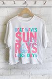Boat Wave Sun Ray Lake Days Graphic Long Crop Top