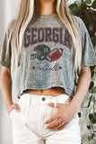 Georgia Football Mineral Graphic Long Crop Top