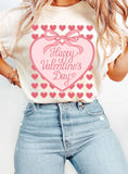 Happy Valentines Day Ribbon Bow Heart Graphic Tshirts