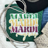 Mardi Gras Stacked Words Patch Everyday Tee Unisex T-shirt, Sweatshirt, Hoodie, Long Sleeve Tee