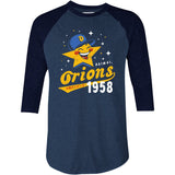Daimai Orions - Vintage Defunct Baseball Teams - 3/4 Sleeve Raglan T-Shirt