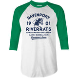 Davenport River Rats - Iowa - Vintage Defunct Baseball Teams - 3/4 Sleeve Raglan T-Shirt