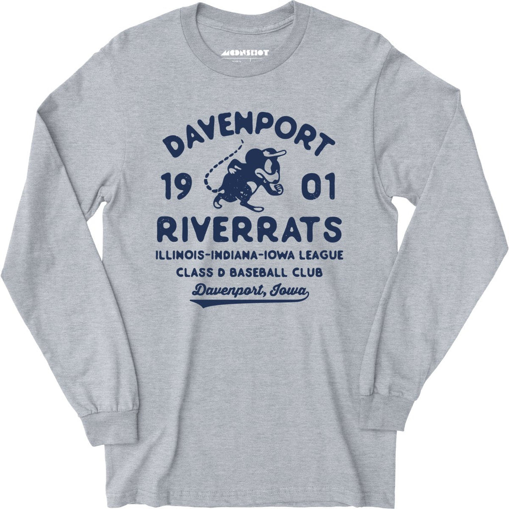 Davenport River Rats - Iowa - Vintage Defunct Baseball Teams - Long Sleeve T-Shirt