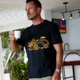 Hawaiian Tee For Men The Year of the Dragon Tee Crew Neck 100% Cotton - BLACK The Year Of The Dragon - Black