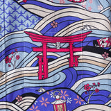 Men's Hawaiian Shirt Short Sleeve Button-down 100% Cotton Beige Aloha Neo-Ukiyo-e
