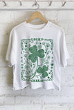 Lucky Charm Clover Graphic Long Crop Top