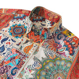 Men's Hawaiian Shirt Short Sleeve Button-down 100% Cotton Blue Aloha Vivid Edges