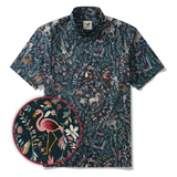 Jungle Paradise Men's Hawaiian Shirt 100% Cotton Men's Short Sleeve Button-down Shirt Green Aloha Hawaiian
