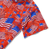 Men's Hawaiian Shirt Short Sleeve Button-down 100% Cotton White Aloha American Celebration