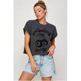 Feeling Lucky  Graphic Crop Top