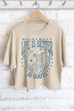 Wild West Life Is Better in Boots Graphic Long Crop Top