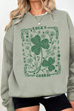 Lucky Charm Clover Graphic Brushed Sweatshirts