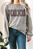 Xoxo Leopard Valentine's Mineral Graphic Terry Sweatshirts
