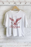 America Wild and Free Graphic Long Crop Top