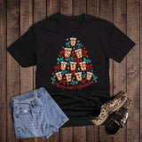 Christmas Tree Merry and Caffeinated Graphic Tee
