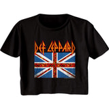 Def Leppard Leopard Flag Womens Crop Tee