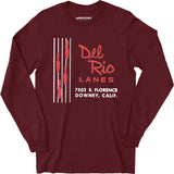 Del Rio Lanes - Downey, CA - Vintage Bowling Alley - Long Sleeve T-Shirt