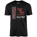 Del Rio Lanes - Downey, CA - Vintage Bowling Alley - Unisex T-Shirt