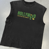 HOLLYWEED BLACK CUT- OFF TSHIRT