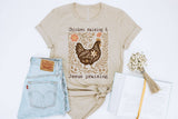 New Vintage Chicken Raising Jesus Praising Graphic Tee