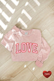 Love Foil Mineral Washed Long Sleeve Graphic