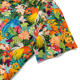 Birds of paradise  By Jasmine Blooms Designs 100% Cotton Men's Short Sleeve Camp Collar Shirt Yellow Aloha Hawaiian Birds Of Paradise By Jasmine Blooms Designs