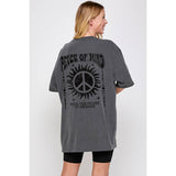 Peace of Mind  Vintage Graphic Oversized Tee