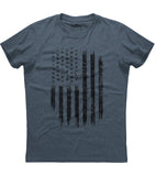 Distress USA Flag Patriotic Mens Heavy Weight T-Shirt (O)