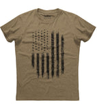 Distress USA Flag Patriotic Mens Heavy Weight T-Shirt (O)