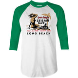 Don May's Leilani Hut - Belmont Shore, CA - Vintage Tiki Bar - 3/4 Sleeve Raglan T-Shirt