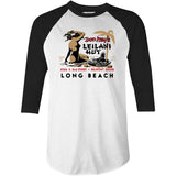 Don May's Leilani Hut - Belmont Shore, CA - Vintage Tiki Bar - 3/4 Sleeve Raglan T-Shirt