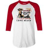 Don May's Leilani Hut - Belmont Shore, CA - Vintage Tiki Bar - 3/4 Sleeve Raglan T-Shirt