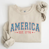 America, 1776, Patriotic, 4th of July Sweatshirt, Women's Crew Neck, Crewneck Casual Comfort Womenswear ComfortableÂ Graphic
