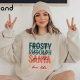 Dance Like Frosty Shine Like Rudolph Give Like Santa Love Like Jesus Sweatshirt, Christmas Sweatshirt, Religious Christmas Shirt