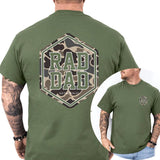 Camo Rad Dad Shirt 2-Sided, Hunting Shirt for Dad, Camouflage Tees, Hunting Daddy Gifts, Father's Day Gift for Husband, Classic Menswear Cotton Top Style001