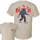 Bigfoot Busch Light Double Sided Tee Classic Cotton Tops Men's Crewneck T-shirt Menswear Collar Style001